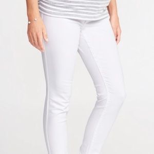 White Rockstar Maternity Jeans